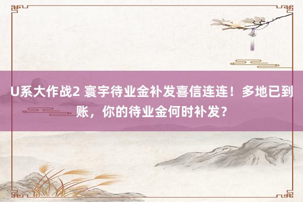 U系大作战2 寰宇待业金补发喜信连连！多地已到账，你的待业金何时补发？