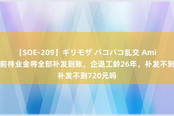 【SOE-209】ギリモザ バコバコ乱交 Ami 7月31日前待业金将全部补发到账，企退工龄26年，补发不到720元吗