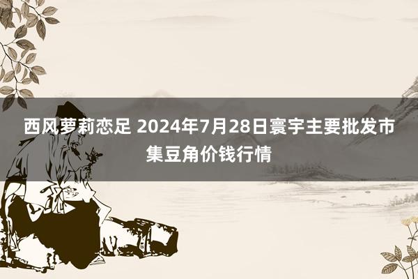 西风萝莉恋足 2024年7月28日寰宇主要批发市集豆角价钱行情