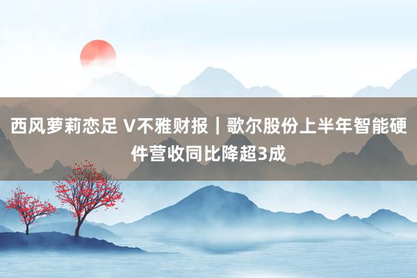 西风萝莉恋足 V不雅财报｜歌尔股份上半年智能硬件营收同比降超3成