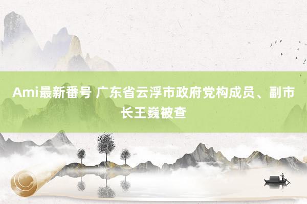 Ami最新番号 广东省云浮市政府党构成员、副市长王巍被查