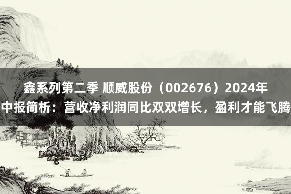 鑫系列第二季 顺威股份（002676）2024年中报简析：营收净利润同比双双增长，盈利才能飞腾