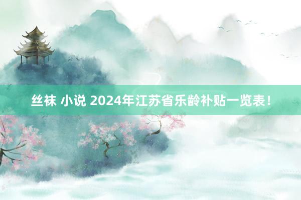 丝袜 小说 2024年江苏省乐龄补贴一览表！