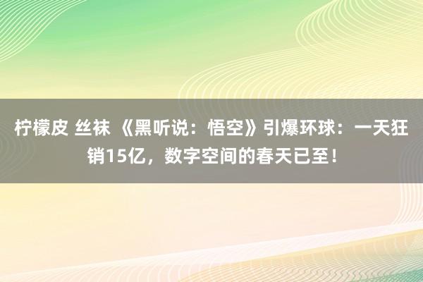 柠檬皮 丝袜 《黑听说：悟空》引爆环球：一天狂销15亿，数字空间的春天已至！