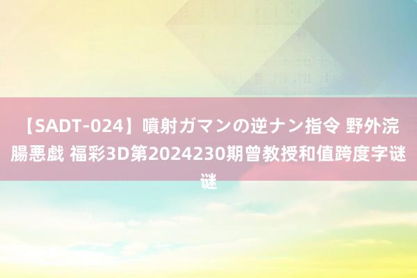 【SADT-024】噴射ガマンの逆ナン指令 野外浣腸悪戯 福彩3D第2024230期曾教授和值跨度字谜